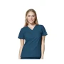 Γυναικεία Ιατρική Μπλούζα W123 Basic V-Neck (Caribbean Blue) της WonderWink ADH79569 trazeras|ADH79569