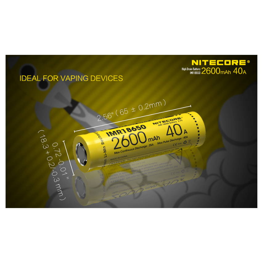 Επαναφορτιζόμενη Μπαταρία IMR18650, 2600mAh της Nitecore VAS63774 trazeras|VAS63774