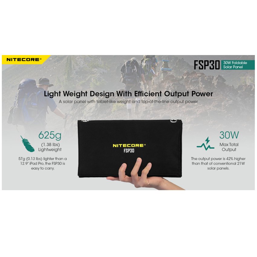 Φορητό Ηλιακό Πάνελ FSP30, 30W της Nitecore VEL63795 trazeras|VAS63795