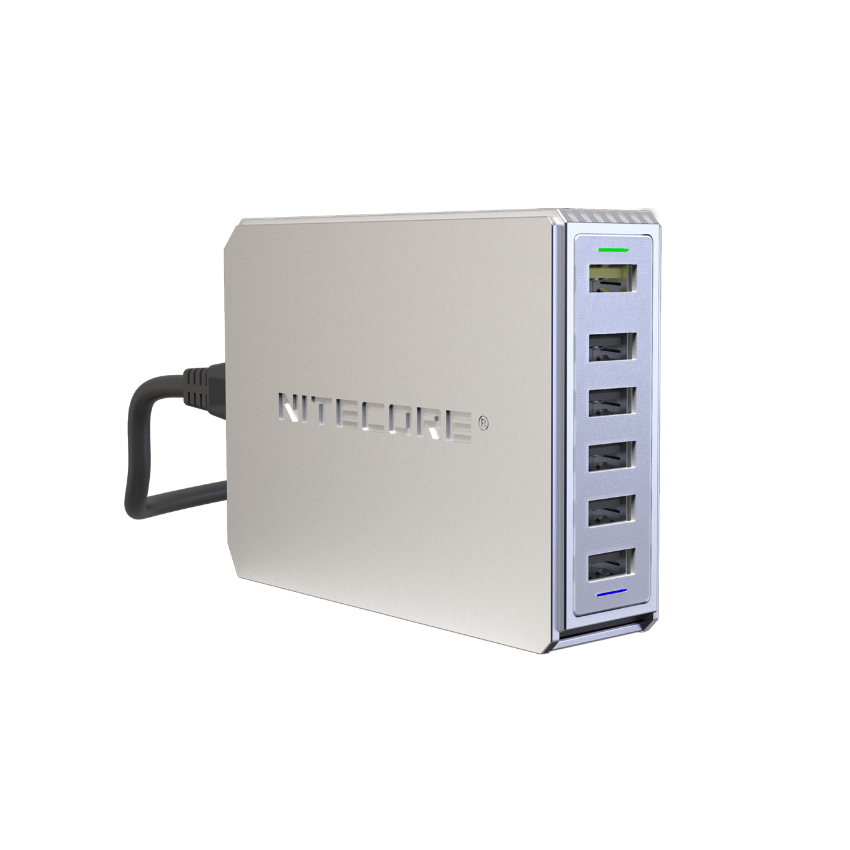 Επιτραπέζιο Τροφοδοτικό με 6 Θύρες UA66Q Desktop Adaptor, 5V/10A, 68w Max, High Speed Charging της Nitecore VAS63848 trazeras|VAS63848