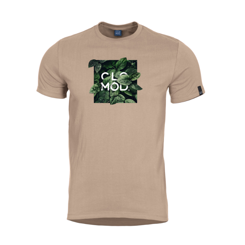 Κοντομάνικη Μπλούζα Leaves (Μπεζ) της Clomod PEN64503 trazeras|PEN64503