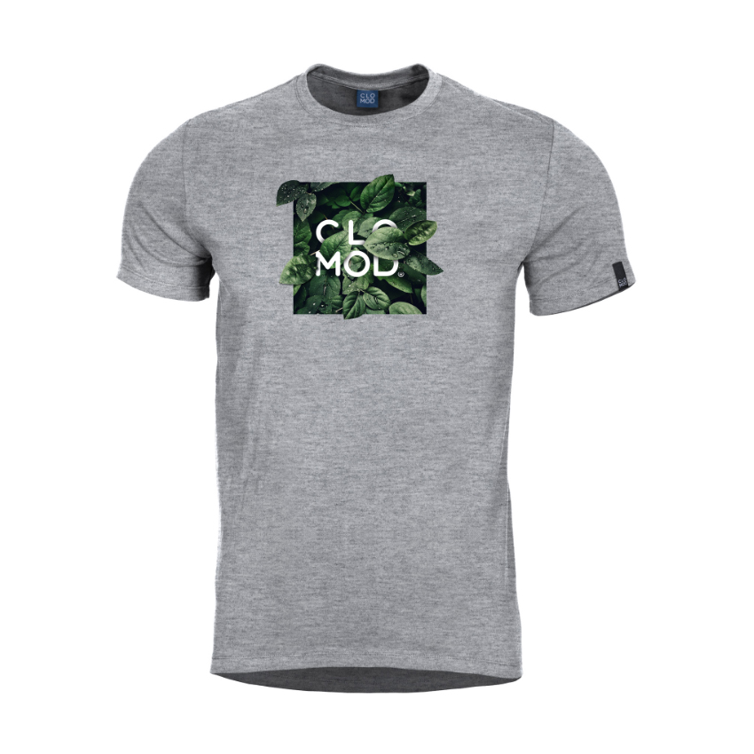 Κοντομάνικη Μπλούζα Leaves (Γκρι) της Clomod PEN64504 trazeras|PEN64504