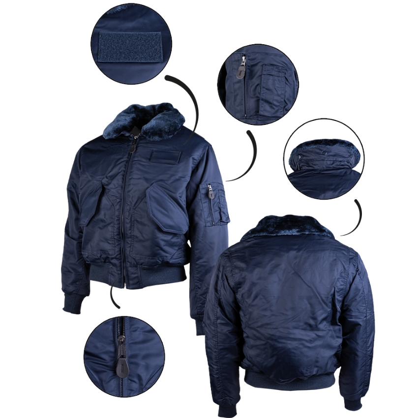 Τζάκετ CWU Flight με Αφαιρούμενο Κολλάρο (Dark Blue) της Mil Tec STU64755 trazeras|STU64755