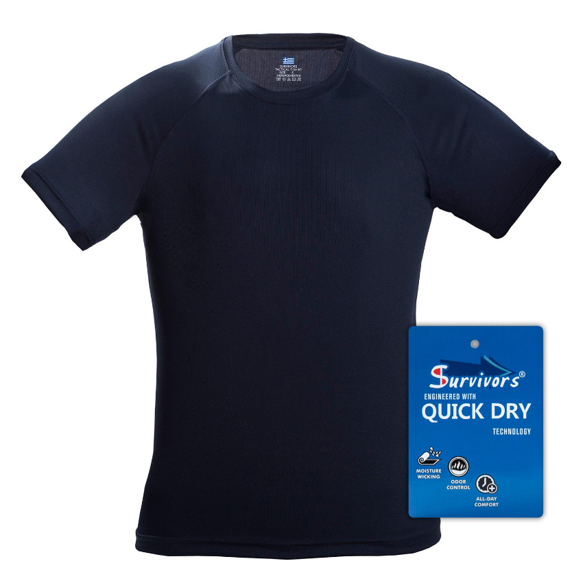 Κοντομάνικη Μπλούζα Τ-Shirt Quick Dry και Υπερμεγέθη (Navy) της Survivors SUR66906 trazeras|SUR66906
