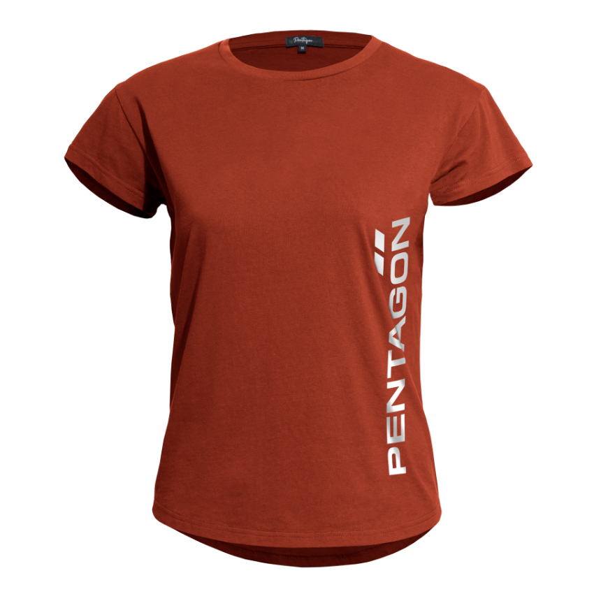 Γυναικεία Κοντομάνικη Μπλούζα T-Shirt Ladies Tee Vertical (Maroon Red) της Pentagon PEN68934 trazeras|PEN68934