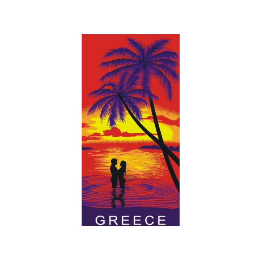 Πετσέτα Θαλάσσης Φοίνικες με Ζευγάρι της Majorca Sub MAJ70404 trazeras|MAJ70404