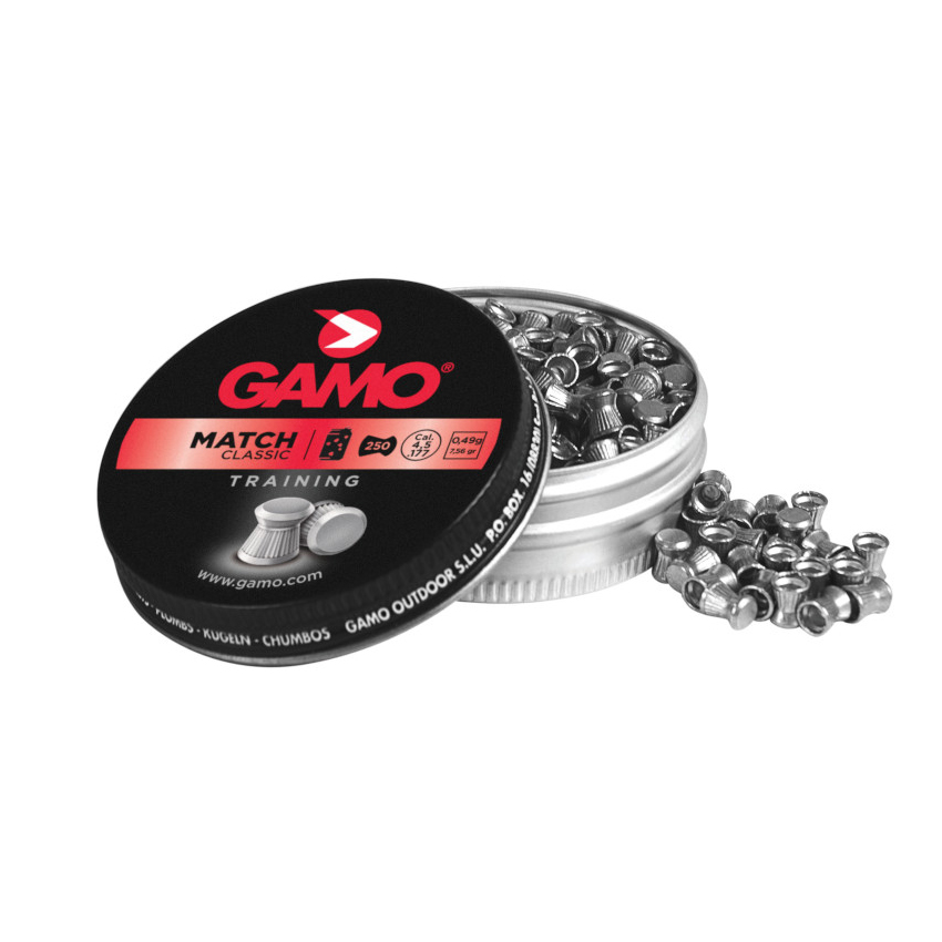 Βολίδες Match 4,5mm με Επίπεδη Μύτη (250 τμχ.) της Gamo TOY19097 trazeras|TOY19097