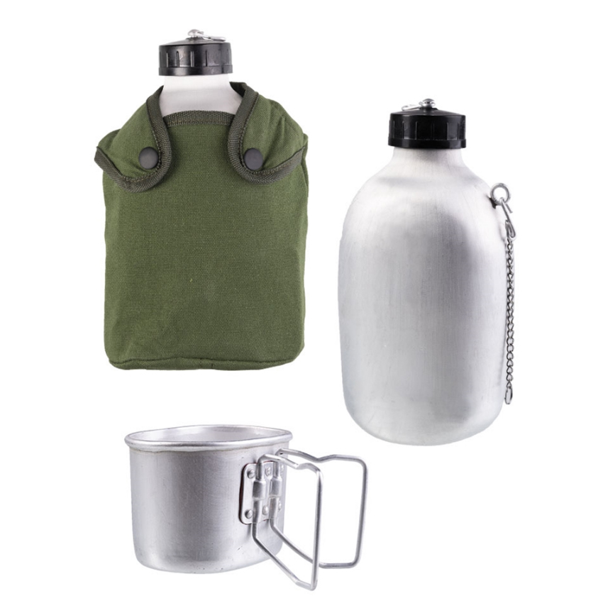 Καραβάνα Ποτήρι και Παγούρι Αλουμινίου French Canteen and Cover της Mil-Tec STU71419 trazeras|STU71419