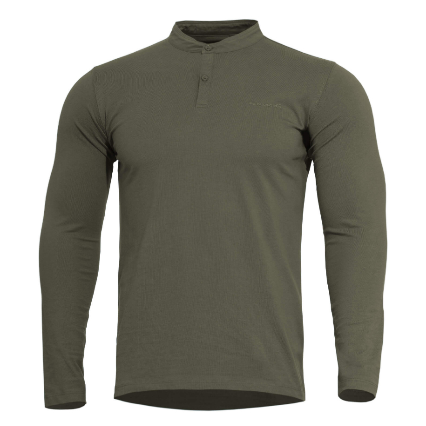Μπλουζάκι Romeo Henley 2.0 Long Shirt (Olive Green) της Pentagon PEN71466 trazeras|PEN71466