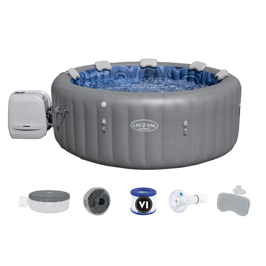 Φουσκωτό Santorini Hydro Jet 216x80cm της Lay-Z-SPA UNI73056 trazeras|UNI73056