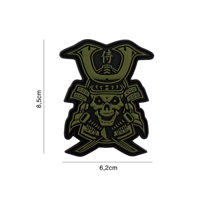 PVC Σήμα Patch, 3D Samurai Skull (Green) της 101INC, VAN73484 trazeras|VAN73484