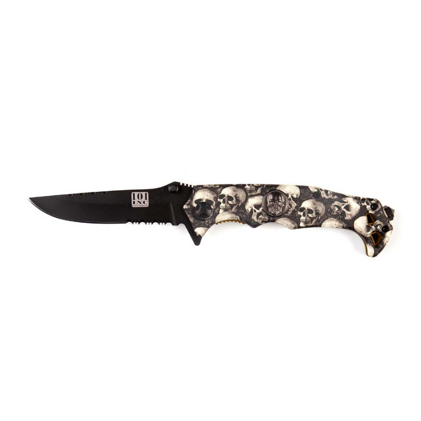 Φορητός Σουγιάς Knife Skull με Κλιπ Ζώνης / Τσέπης της 101 INC, VAN73498 trazeras|VAN73498