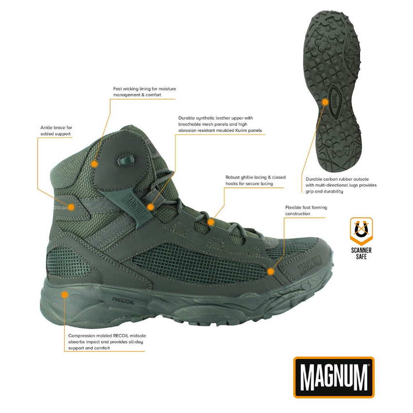 Ημιάρβυλα Opus Assault Tactical 5.0, Mid 6'' (OD Green) της Magnum MAX73701 trazeras|MAX73701