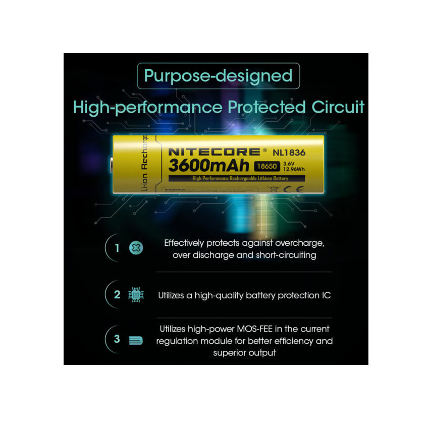 Επαναφορτιζόμενη Μπαταρία 18650 / 3600 mAh NL1836 της Nitecore VAS75319 trazeras|VAS75319