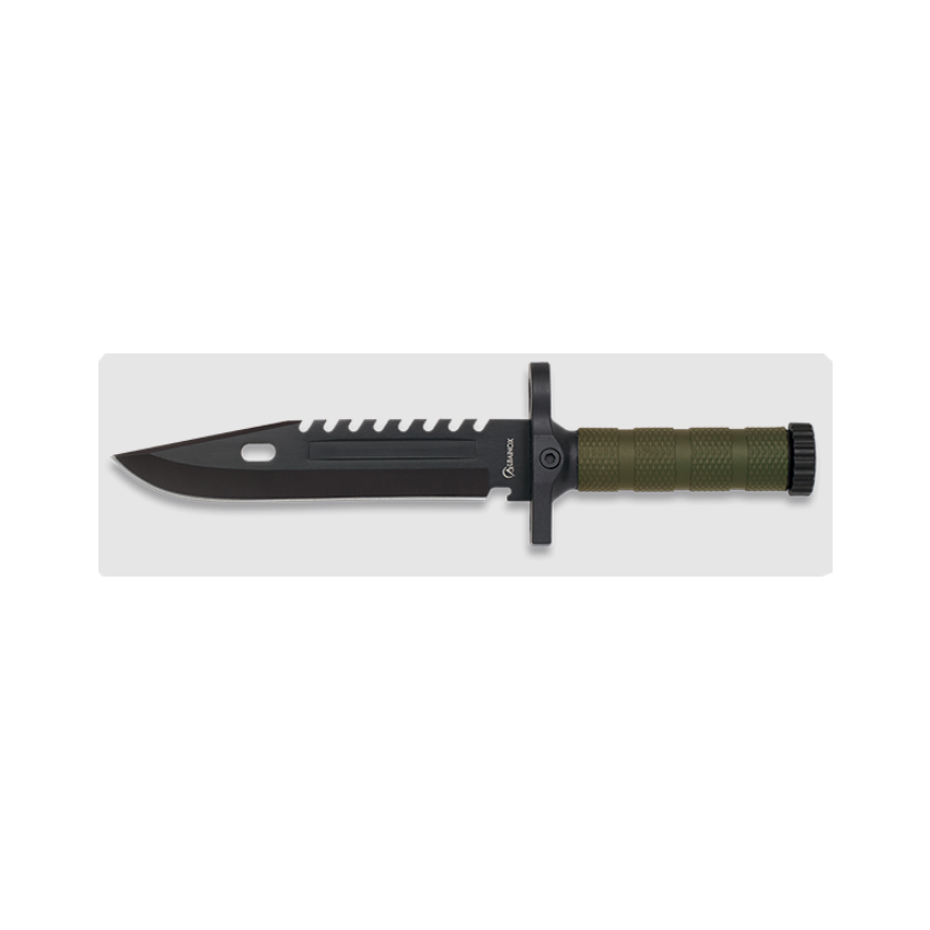 Μαχαίρι Knife, Flint/Sharpener/Whistle (Olive/Black) της Albainox VAS75561 trazeras|VAS75561