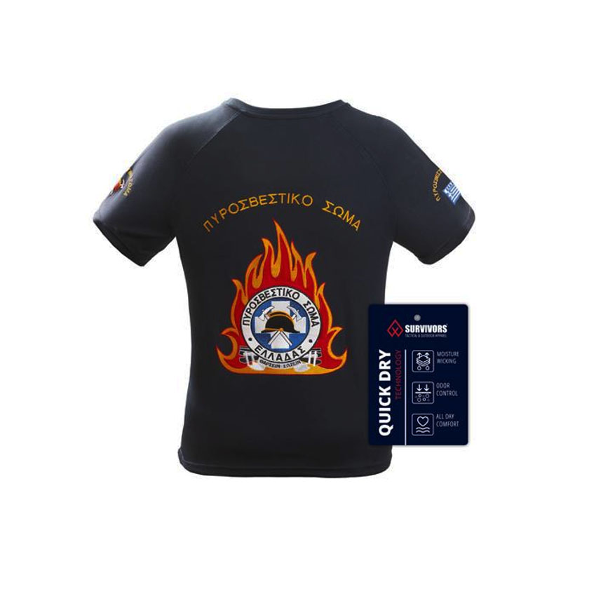 Κοντομάνικη Μπλούζα Τ-Shirt Πυροσβεστικό Σώμα Quick Dry (Navy) της Survivors SUR76336 trazeras|SUR76336