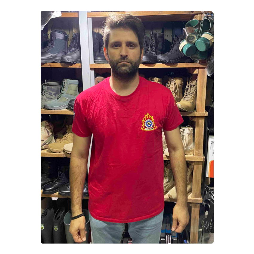 Κοντομάνικη Μπλούζα T-Shirt Πυροσβεστικό Σώμα με Ραμμένα Σήματα (Red) MAL78364 trazeras|MAL78364