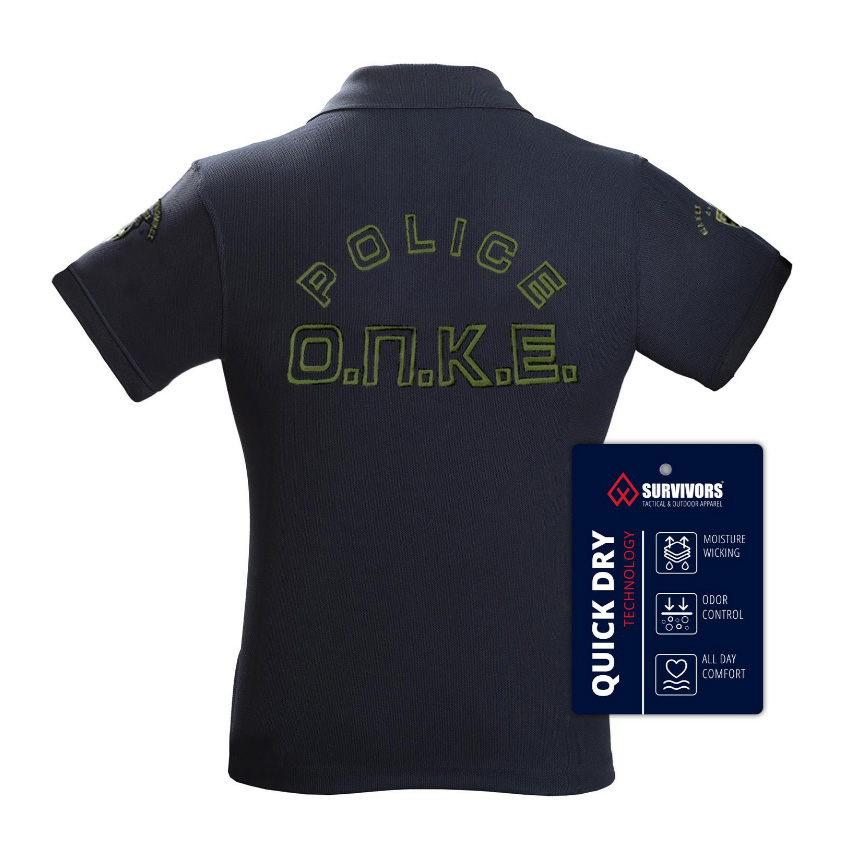 Κοντομάνικη Μπλούζα Ο.Π.Κ.Ε. Police Polo Quick Dry (Black) της Survivors SUR78780 trazeras|SUR78780