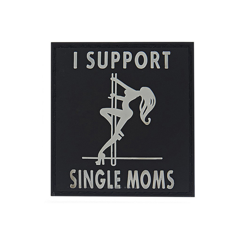 Σήμα Patch, 3D, PVC, I Support Single Moms, (Black/Grey) της 101 INC, VAN79936 trazeras|VAN79936