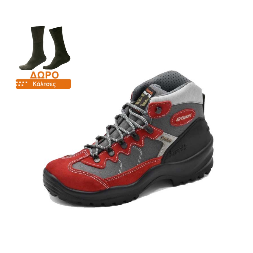 Αδιάβροχα Γυναικεία Μποτάκια Magma Mod.10694 (Red/Grey) της Grisport, με Δώρο Κάλτσες GRS41049 trazeras|GRS41049