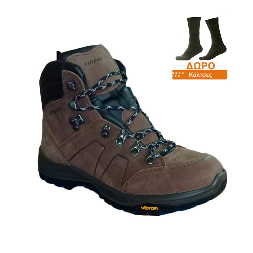 Αδιάβροχα Μποτάκια Mod.14439, Mid 6'' (Brown) της Grisport, με Δώρο Κάλτσες GRS53840 trazeras|GRS53840