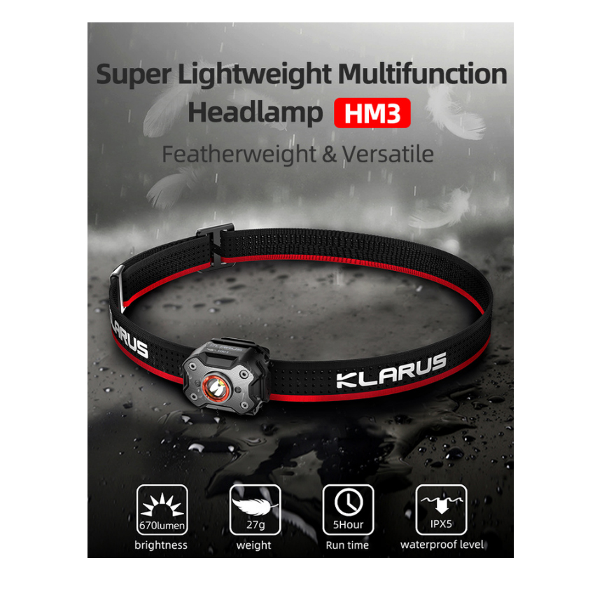 Φακός Κεφαλής HM3 (670 Lumens) της Klarus GOR82575 trazeras|GOR82575