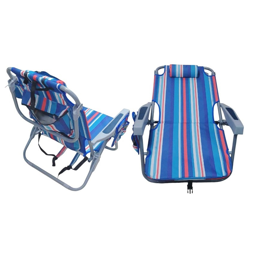 Πτυσσόμενη Καρέκλα Camping/Παραλίας με Δυνατότητα Πλήρους Οριζοντίωσης Πλάτης, TRD83986 trazeras|TRD83986