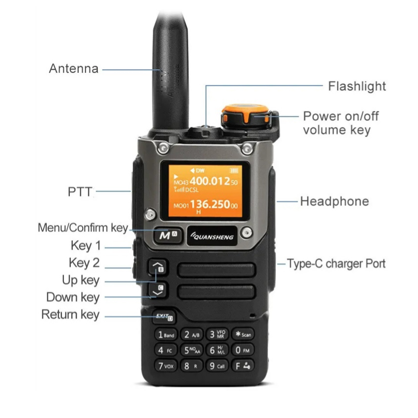 Φορητός Πομποδέκτης UHF/VH, UVK6 της Quansheng TRD84144 trazeras|TRD84144