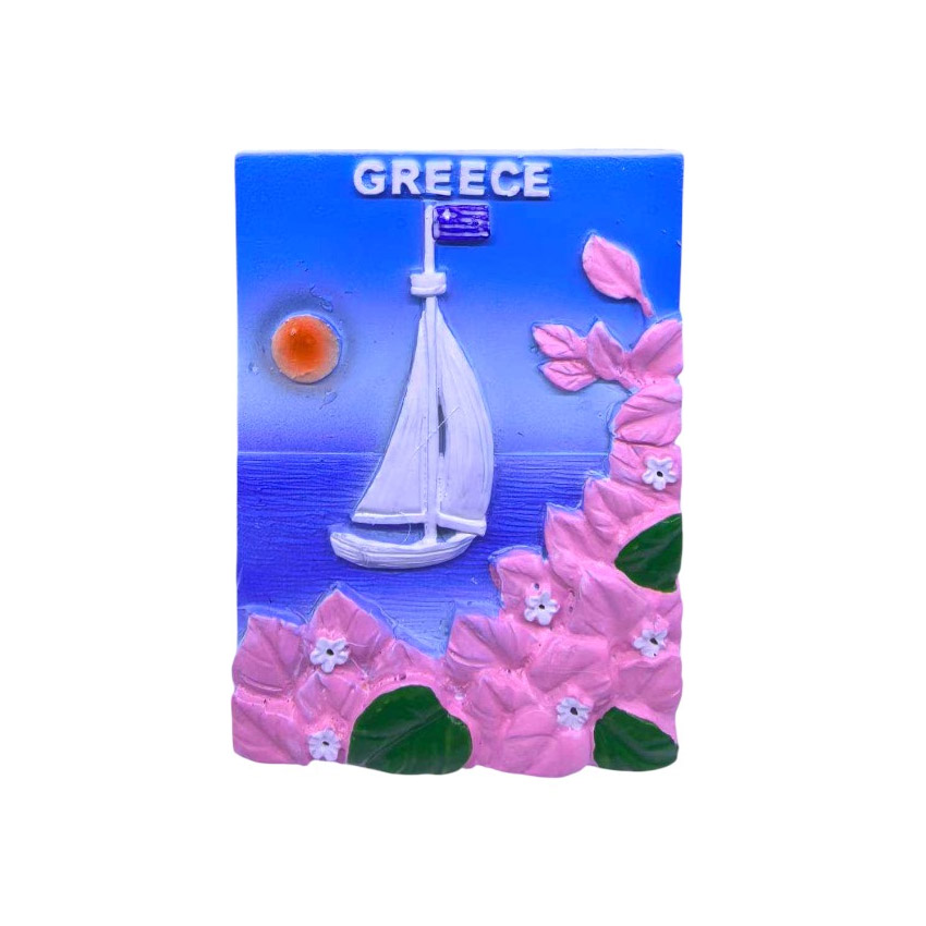 Tουριστικό Μαγνητάκι Greece Mod.678480 (Καράβι/Λουλούδια) TRD84707 trazeras|TRD84707
