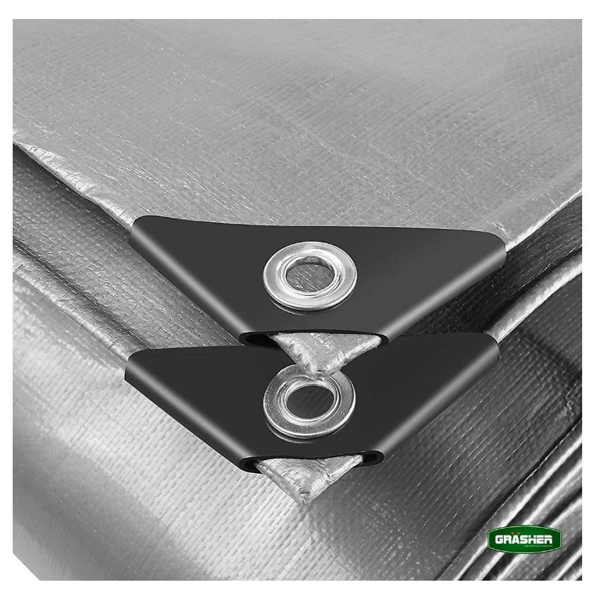 Αδιάβροχος Μουσαμάς - Τέντα με Κρίκους 190 gr/m2, Γκρι (12 Μεγέθη) με Δώρα Tire Ups της Grasher STB85179 trazeras|STB85179