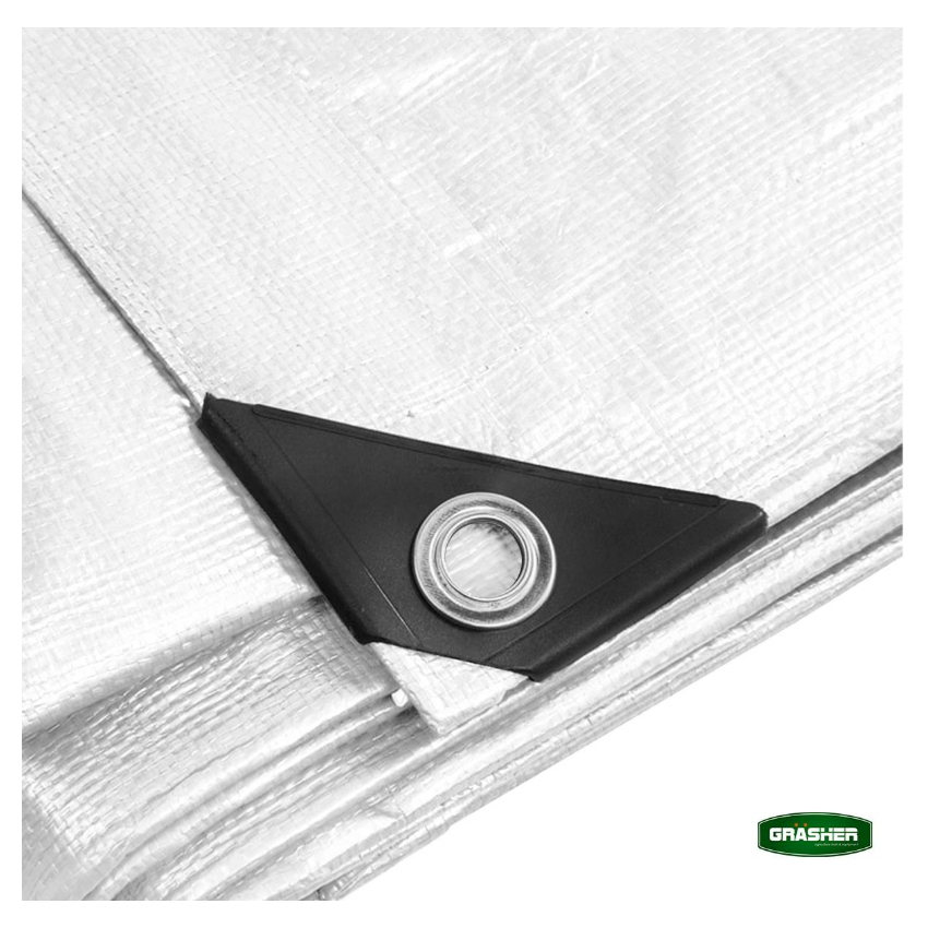 Αδιάβροχος Μουσαμάς - Τέντα με Κρίκους 190 gr/m2, Λευκό (12 Μεγέθη) της Grasher STB85181 trazeras|STB85181