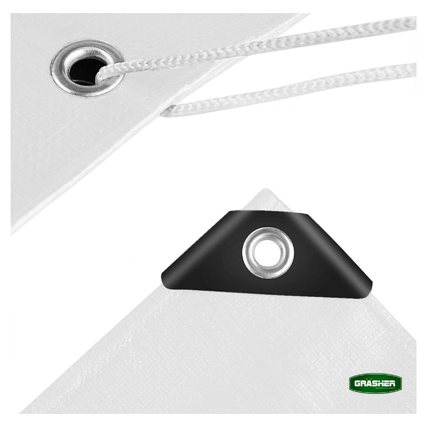 Αδιάβροχος Μουσαμάς - Τέντα με Κρίκους 190 gr/m2, Λευκό (12 Μεγέθη) της Grasher STB85181 trazeras|STB85181