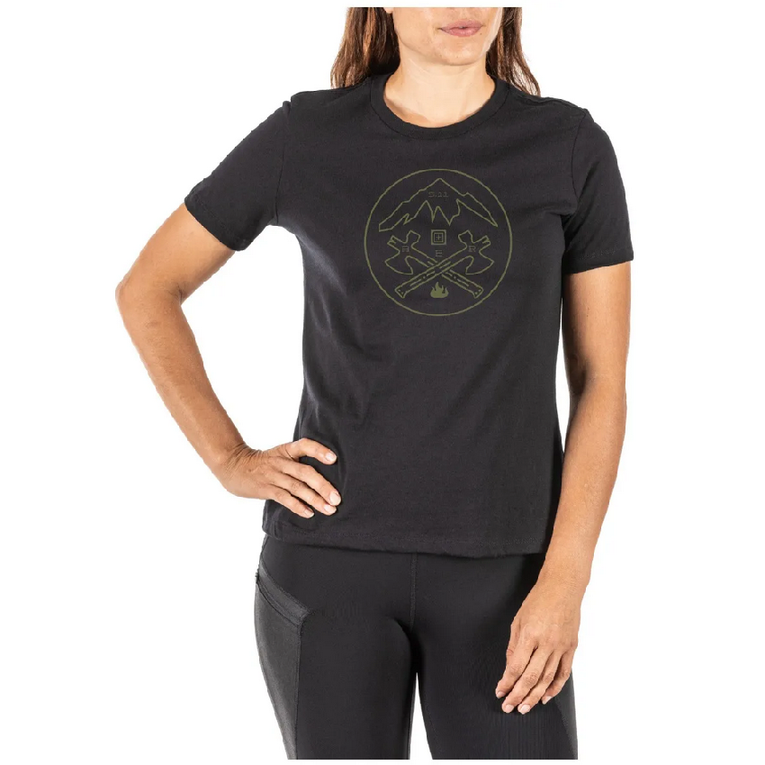 Γυναικεία Κοντομάνικη μπλούζα Women's Crossed Axe Mountain Tee (Black) της 5.11 Tactical FIV63719 trazeras|FIV63719