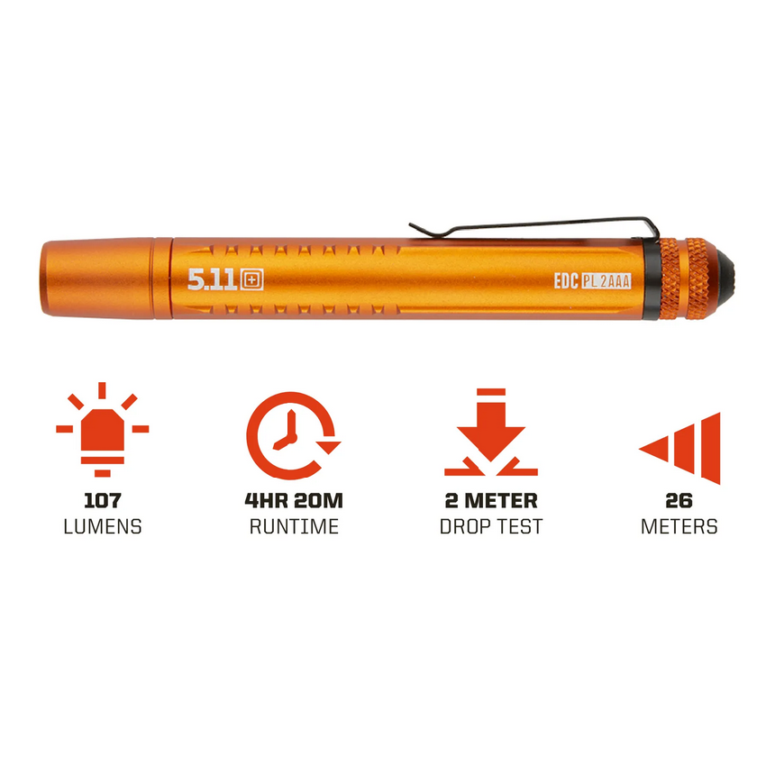 Φακός EDC PL 2AAA Flashlight (Weathered Orange) της 5.11 Tactical FIV64097 trazeras|FIV64097