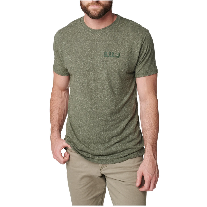 Κοντομάνικη Μπλούζα Triblend Legacy Short Sleeve Tee (Military Green Heather) της 5.11 Tactical FIV63827 trazeras|FIV63827