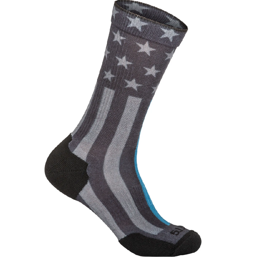 Ψηλές Κάλτσες Sock & Awe Crew Thin Blue Line, Polyester (Black) της 5.11 Tactical FIV63577 trazeras|FIV63577