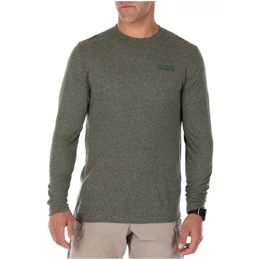 Μπλούζα Triblend Legacy Long Sleeve Tee (Military Green Heather) της 5.11 Tactical FIV63864 trazeras|FIV63864