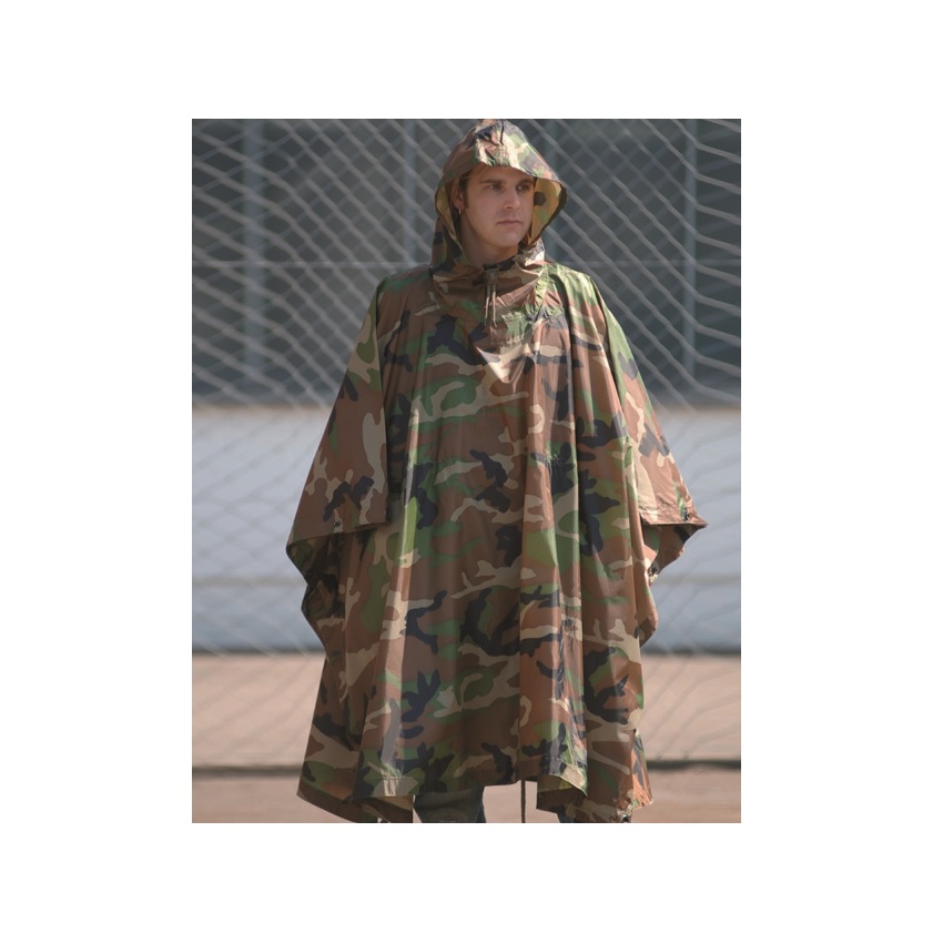 Πόντσο Od Rip-Stop R/S Wet Weather Poncho (Woodland) της Mil-Tec STU65102 trazeras|STU65102