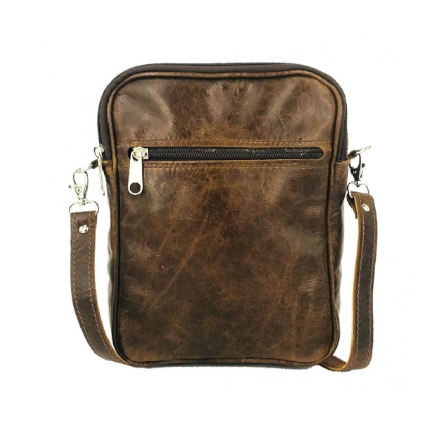 Δερμάτινο Τσαντάκι Ανδρικό Mod.120B (Καφέ Antique) της Kouros KOU32271 trazeras|KOU32271