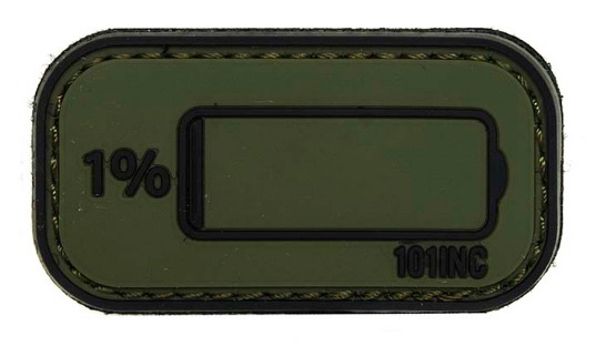 Σήμα PVC, Low Power, 3D με Velcro (Πράσινο με Μαύρο) της 101INC VAN43862 trazeras|VAN43862
