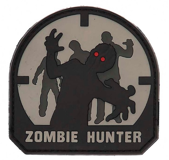 Σήμα PVC, Zombie Hunter, 3D με Velcro (Γκρι με Μαύρο) της 101INC VAN43863 trazeras|VAN43863