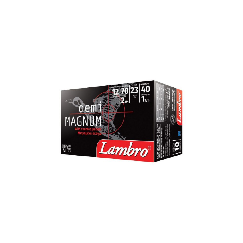 Φυσίγγια 40g Demi Magnum 12/70 (Μετρημένα Σκάγια) της Lambro LAM55085 trazeras|LAM50085