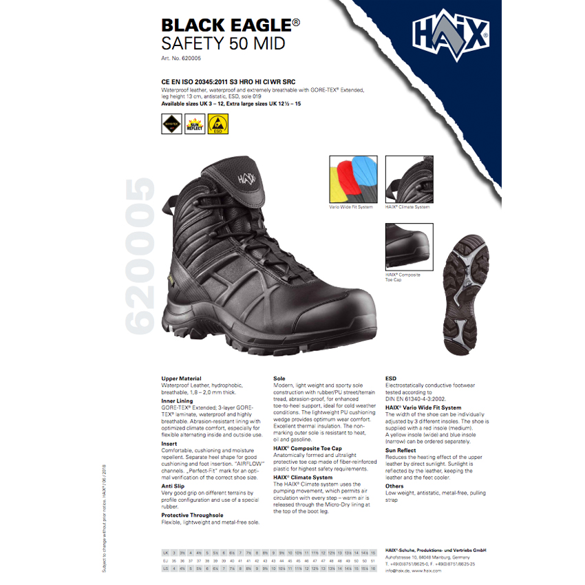 Ημιάρβυλα Ασφαλείας Gore-Tex Safety 50, S3 SRC, Mid 6'' (Black) της HaixHAI26962 trazeras|HAI26962
