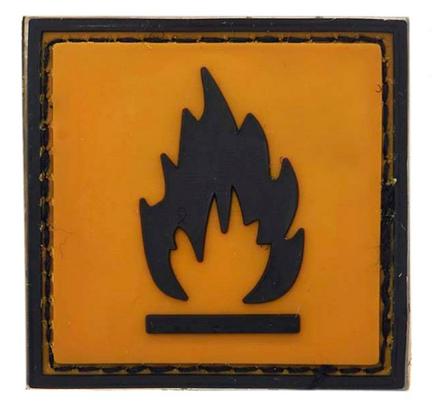 Σήμα PVC, Flammable, 3D με Velcro (Πορτοκαλί) της 101INC VAN43868 trazeras|VAN43868