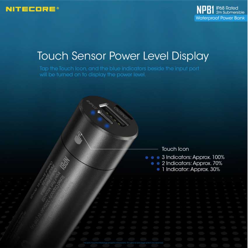Αδιάβροχο Power Bank NPB1 (5000mAh) της Nitecore VAS51355 trazeras|VAS51355