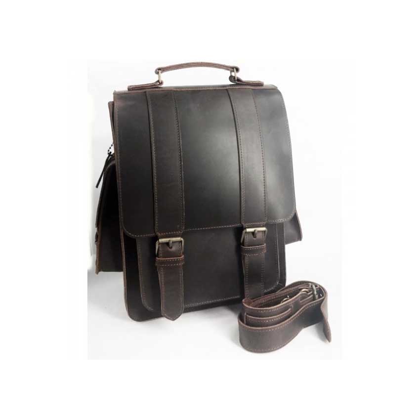 Δερμάτινη Τσάντα Unisex Mod.806 (Καφέ) της Kouros KOU50892 trazeras|KOU50892
