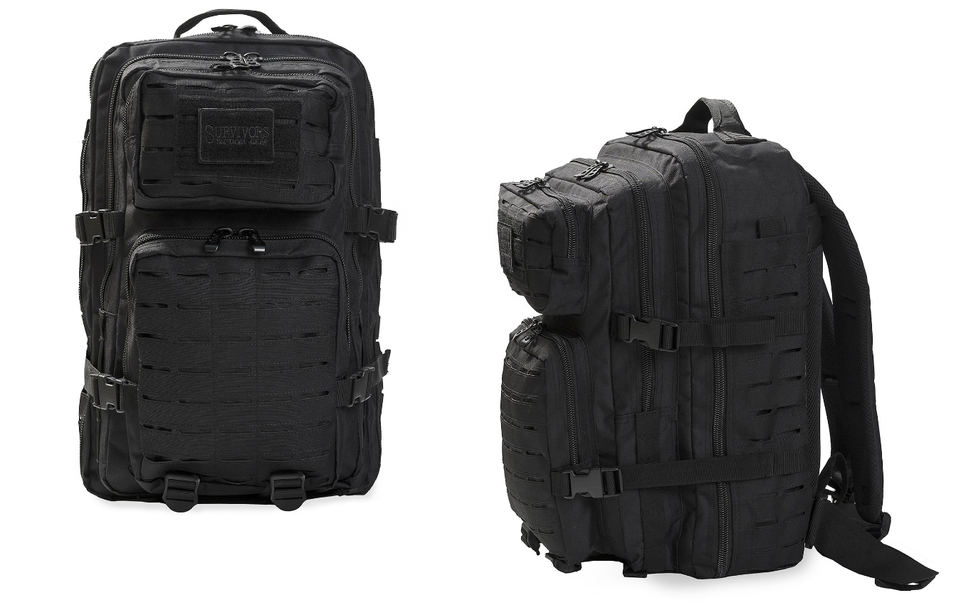 Σακίδιο Πλάτης 30/40L, Laser Cut (Μαύρο) της Survivors SUR53890 trazeras|SUR53890