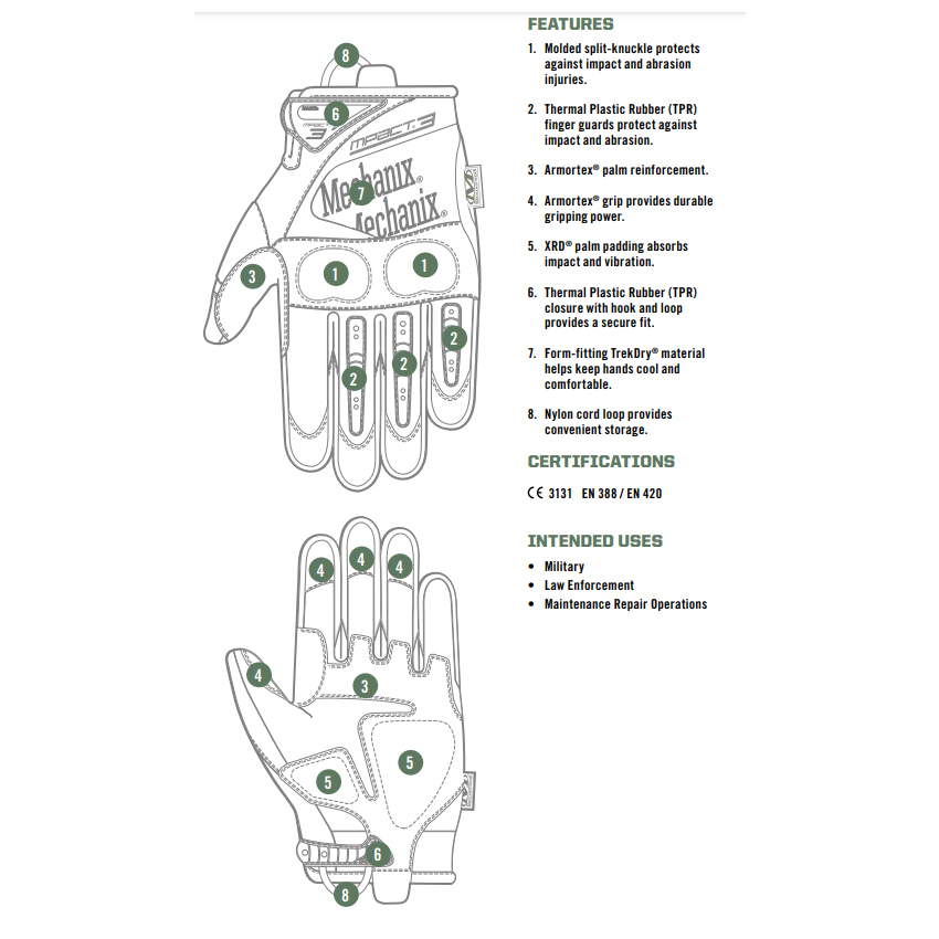 Γάντια M-Pact 3 Covert (Black) της Mechanix VAS16273 trazeras|VAS16273