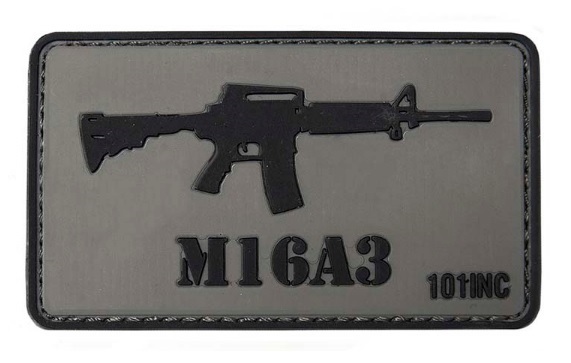 Σήμα PVC, M16 A3, 3D με Velcro (Γκρι με Μαύρο) της 101INC VAN43888 trazeras|VAN43888