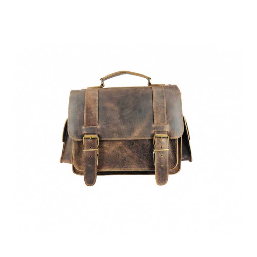 Δερμάτινη Σχολική Τσάντα Unisex Mod.531(Καφέ) της Kouros KOU50899 trazeras|KOU50899